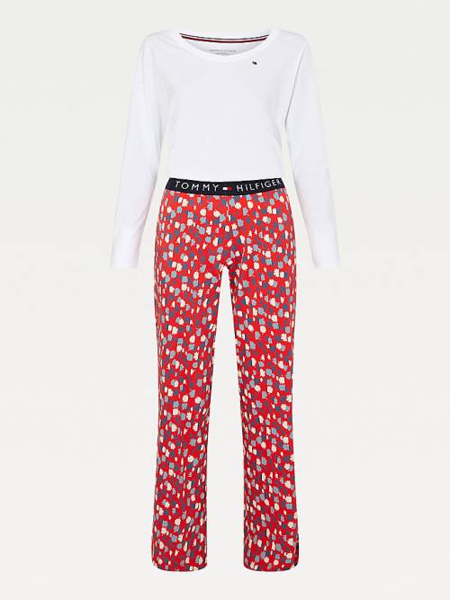 Red Tommy Hilfiger Long Sleeve Set Women's Pyjamas | TH271VKQ