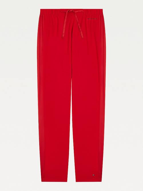 Red Tommy Hilfiger Lounge Contrast Stripe Stretch Trousers Women's Pyjamas | TH031XVL