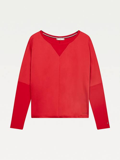 Red Tommy Hilfiger Lounge Long Sleeve Top Women's Pyjamas | TH183HQL