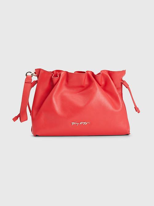 Red Tommy Hilfiger Luxe Leather Clutch Women\'s Bags | TH612EVB