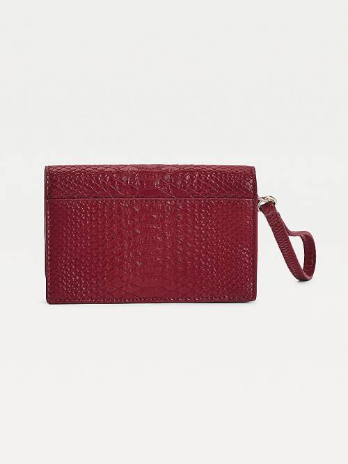 Red Tommy Hilfiger Medium Monogram Lock Snake Print Women's Wallets | TH506MPB