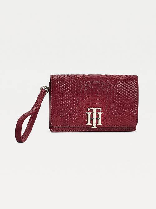 Red Tommy Hilfiger Medium Monogram Lock Snake Print Women\'s Wallets | TH506MPB