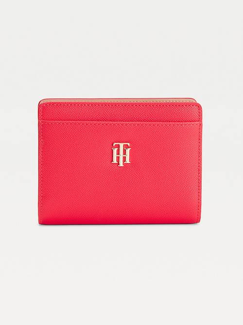 Red Tommy Hilfiger Medium Textured Women\'s Wallets | TH653IFB