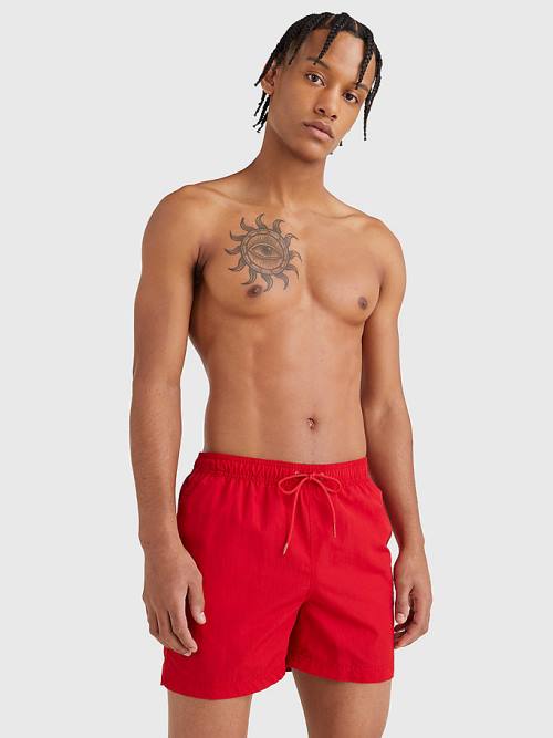 Red Tommy Hilfiger Mid Length Drawstring Shorts Men's Swimwear | TH428QOK