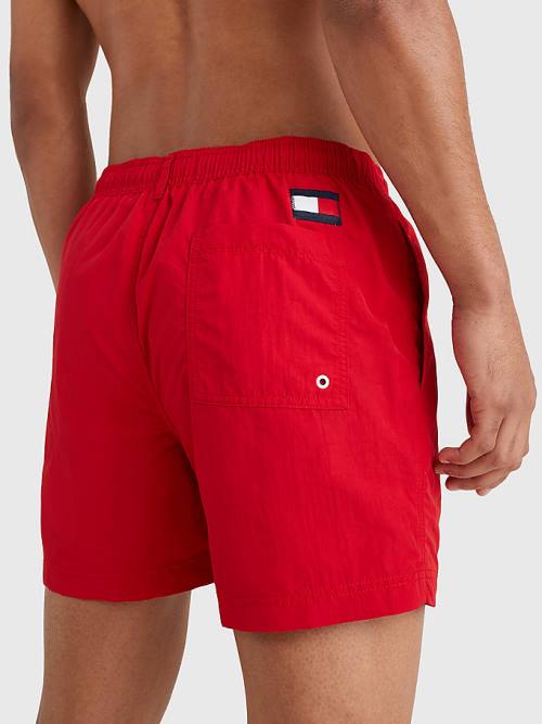 Red Tommy Hilfiger Mid Length Drawstring Shorts Men's Swimwear | TH428QOK