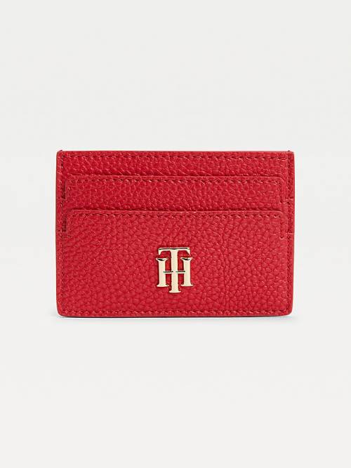 Red Tommy Hilfiger Monogram Card Holder Women\'s Wallets | TH189TXI