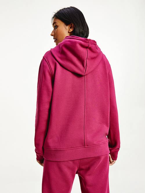 Red Tommy Hilfiger Monogram Embroidery Regular Fit Women's Hoodie | TH728ATL