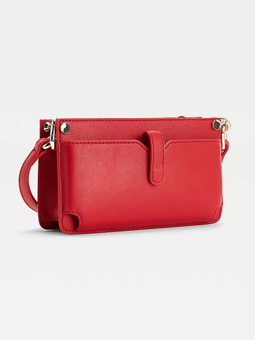 Red Tommy Hilfiger Monogram Lock Small Crossover Women's Bags | TH046NIT