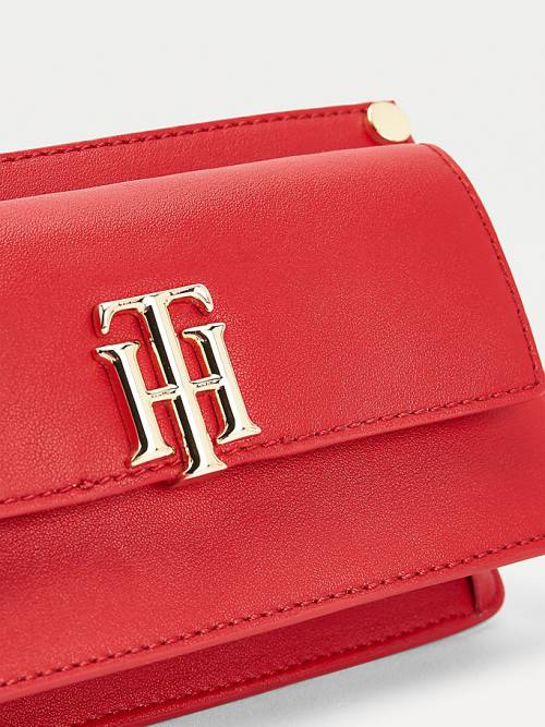 Red Tommy Hilfiger Monogram Lock Small Crossover Women's Bags | TH046NIT