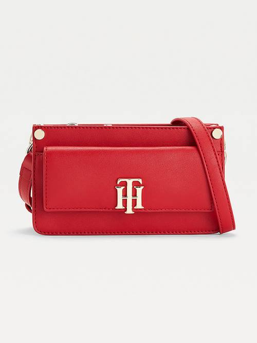 Red Tommy Hilfiger Monogram Lock Small Crossover Women\'s Bags | TH046NIT