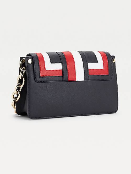 Red Tommy Hilfiger Monoram Lock Colour-Blocked Crossover Women's Bags | TH297KSH