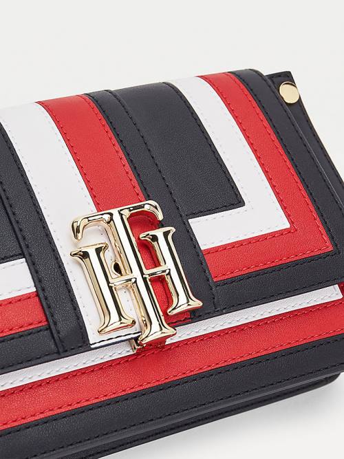 Red Tommy Hilfiger Monoram Lock Colour-Blocked Crossover Women's Bags | TH297KSH