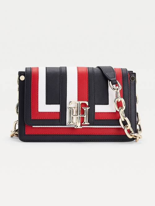 Red Tommy Hilfiger Monoram Lock Colour-Blocked Crossover Women\'s Bags | TH297KSH