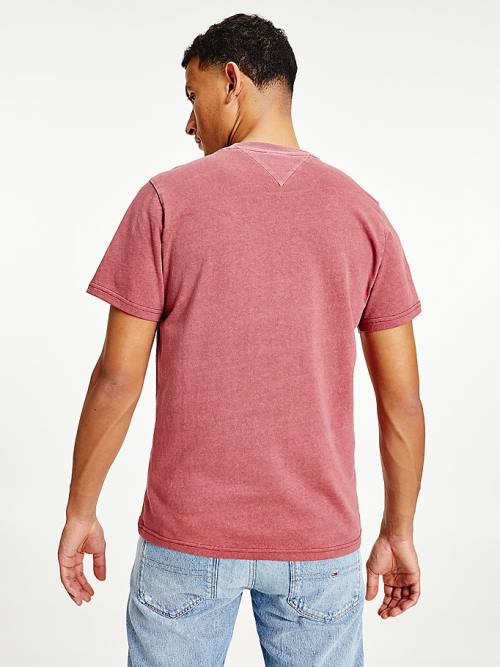 Red Tommy Hilfiger Organic Cotton Men's T Shirts | TH152MJY