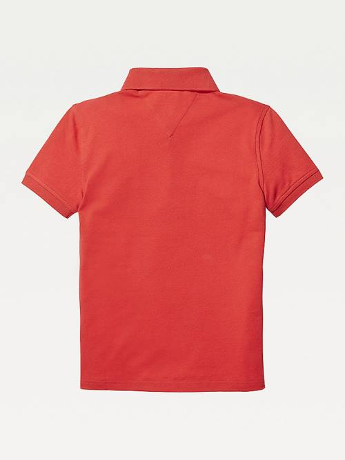 Red Tommy Hilfiger Organic Cotton Polo Shirt Girls' T Shirts | TH652FIE