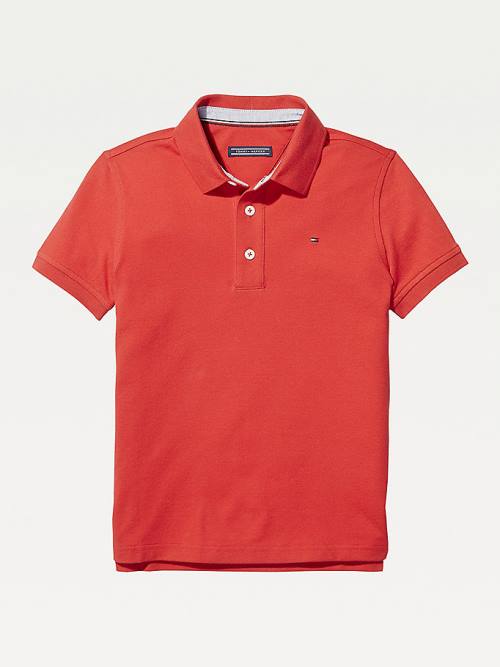 Red Tommy Hilfiger Organic Cotton Polo Shirt Girls\' T Shirts | TH652FIE