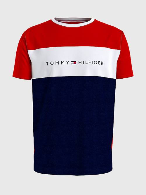 Red Tommy Hilfiger Original Colour-Blocked Logo Men\'s Pyjamas | TH268ION