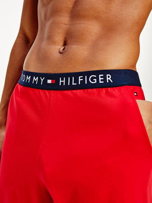 Red Tommy Hilfiger Original Jersey Logo Shorts Men's Pyjamas | TH048BKC