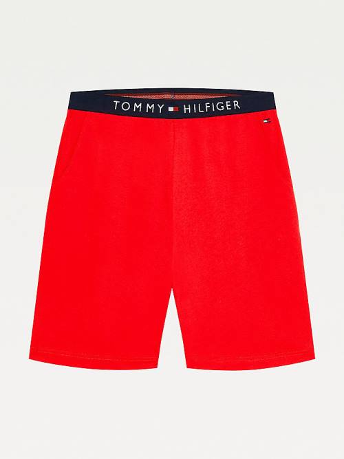 Red Tommy Hilfiger Original Jersey Logo Shorts Men's Pyjamas | TH048BKC