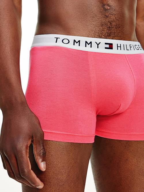 Red Tommy Hilfiger Original Stretch Logo Waistband Trunks Men's Underwear | TH513EWY