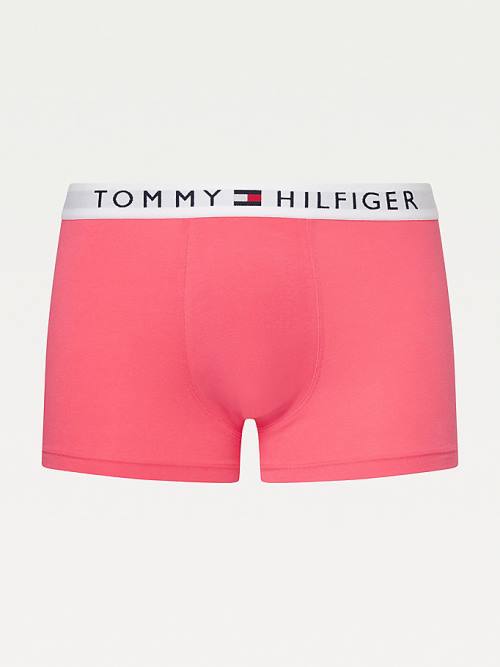 Red Tommy Hilfiger Original Stretch Logo Waistband Trunks Men's Underwear | TH513EWY