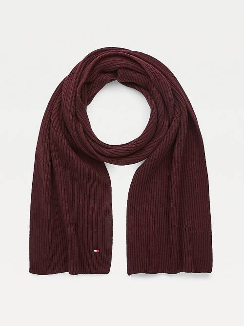 Red Tommy Hilfiger Pima Cotton Cashmere Men\'s Scarves | TH908HJN