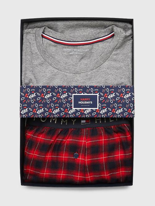 Red Tommy Hilfiger Plaid Stretch Flannel Set Women's Pyjamas | TH812FDV