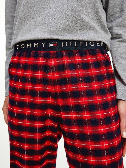 Red Tommy Hilfiger Plaid Stretch Flannel Set Women's Pyjamas | TH812FDV