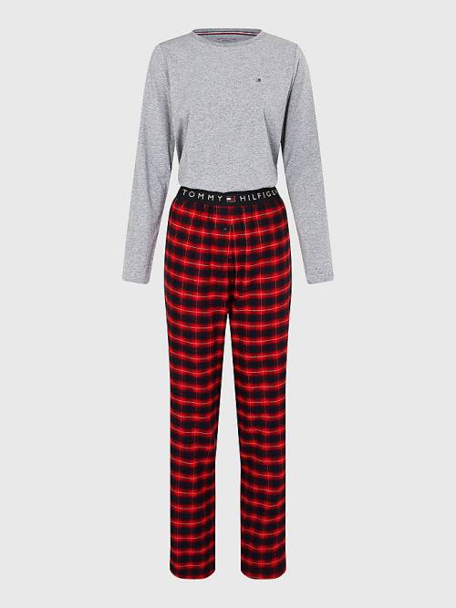 Red Tommy Hilfiger Plaid Stretch Flannel Set Women\'s Pyjamas | TH812FDV