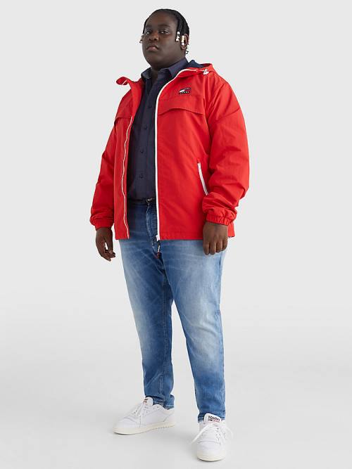 Red Tommy Hilfiger Plus Chicago Windbreaker Men's Jackets | TH480JBE