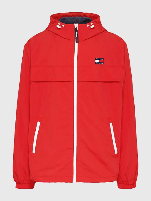 Red Tommy Hilfiger Plus Chicago Windbreaker Men's Jackets | TH480JBE