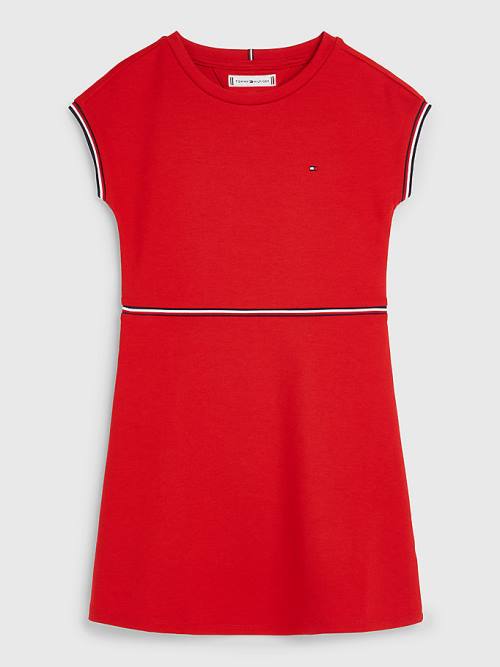 Red Tommy Hilfiger Punto Fit And Flare Girls\' Dress | TH843OEP