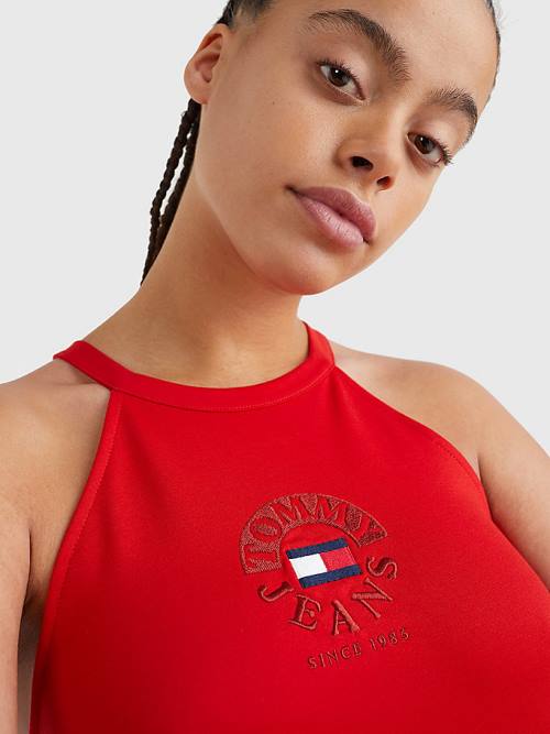 Red Tommy Hilfiger Racerback Bodycon Women's Dress | TH124DEV