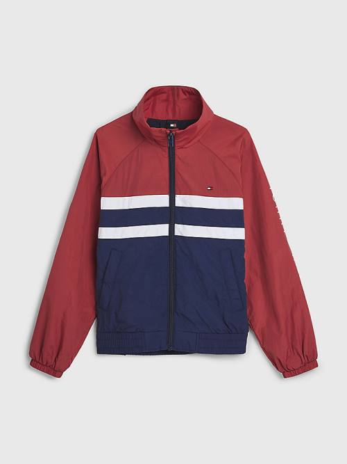 Red Tommy Hilfiger Recycled Colour-Blocked Track Girls' Jackets | TH748BPG