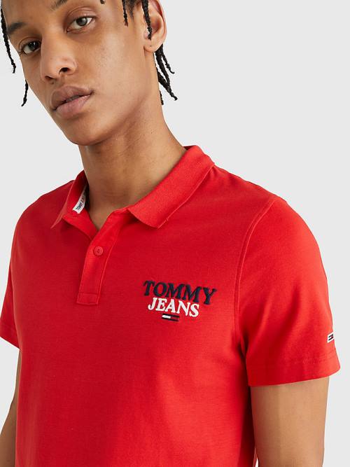 Red Tommy Hilfiger Regular Fit Jersey Men's Polo Shirts | TH489CGM