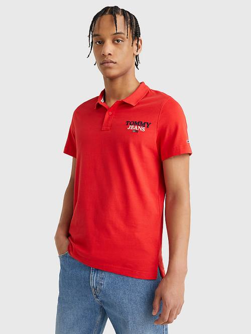 Red Tommy Hilfiger Regular Fit Jersey Men\'s Polo Shirts | TH489CGM