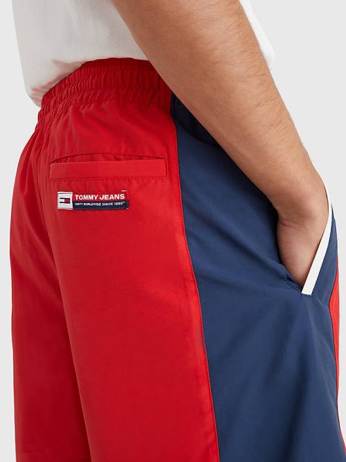 Red Tommy Hilfiger Relaxed Fit Basketball Men's Shorts | TH832NOJ