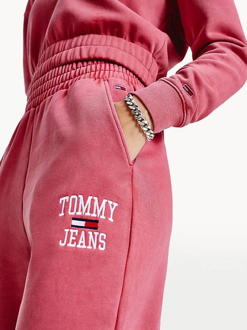 Red Tommy Hilfiger Relaxed Fit Logo Joggers Women's Pants | TH210KXJ