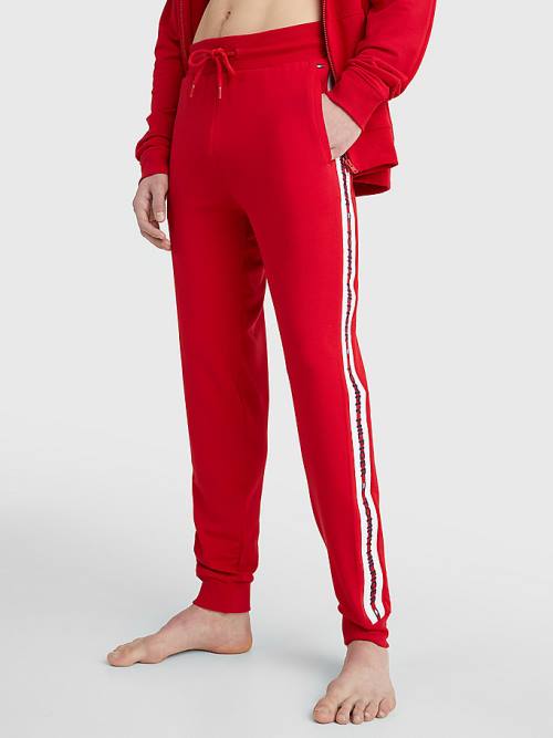 Red Tommy Hilfiger Repeat Logo Drawstring Joggers Men's Pyjamas | TH481WNU