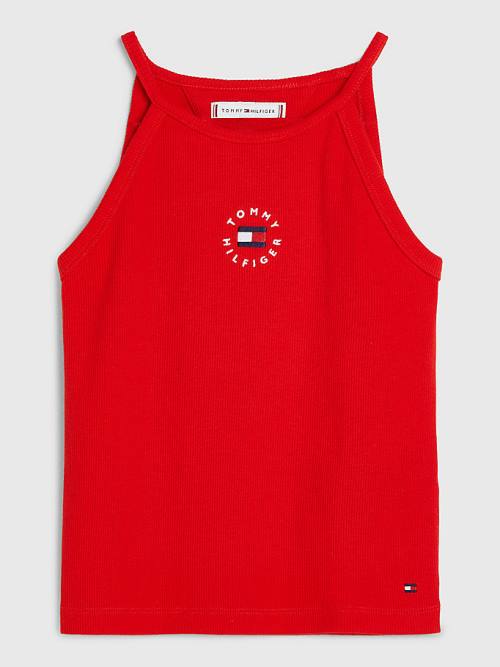 Red Tommy Hilfiger Rib-Knit Tank Top Girls\' T Shirts | TH471LFI