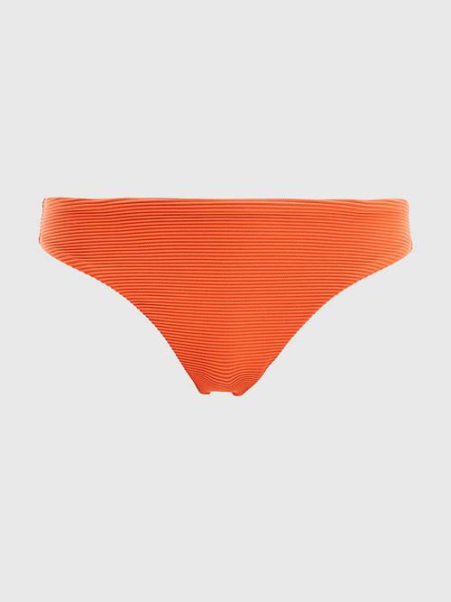 Red Tommy Hilfiger Ribbed Classic Bikini Bottoms Women's Swimwear | TH276UCM