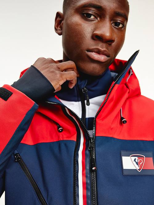 Red Tommy Hilfiger Rossignol Colour-Blocked Ski Men's Jackets | TH726MUK