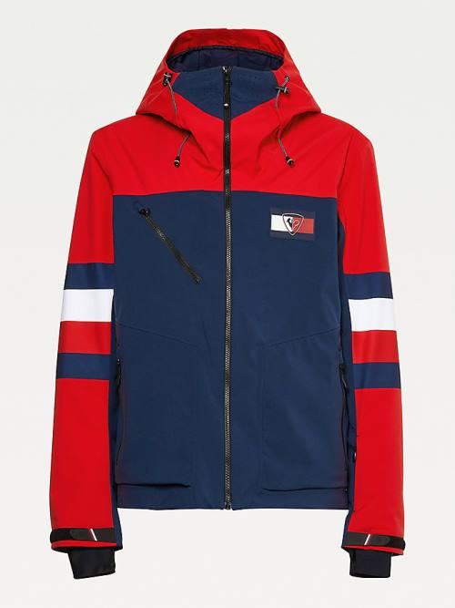 Red Tommy Hilfiger Rossignol Colour-Blocked Ski Men's Jackets | TH726MUK