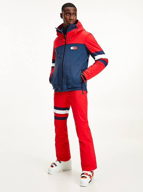 Red Tommy Hilfiger Rossignol Colour-Blocked Ski Men\'s Jackets | TH726MUK