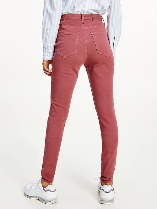 Red Tommy Hilfiger Sculpt High Rise Super Skinny Women's Pants | TH302VDQ