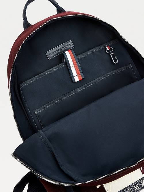 Red Tommy Hilfiger Signature Logo Backpack Men's Bags | TH014ISG