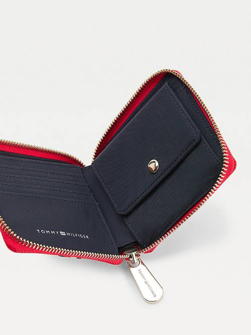 Red Tommy Hilfiger Signature Medium Zip Around Women's Wallets | TH971XHR