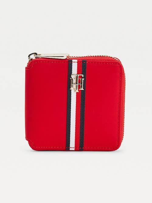 Red Tommy Hilfiger Signature Medium Zip Around Women\'s Wallets | TH971XHR