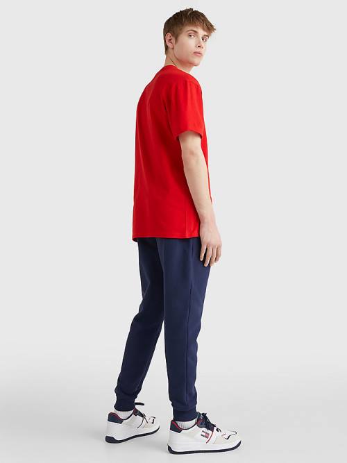 Red Tommy Hilfiger Signature Recycled Cotton Men's T Shirts | TH912FNB