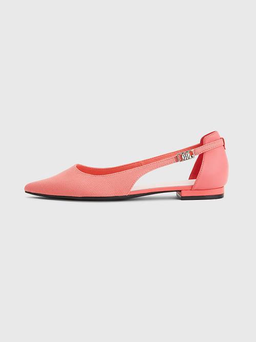 Red Tommy Hilfiger Slingback Pointed Women's Ballerina | TH527XIA